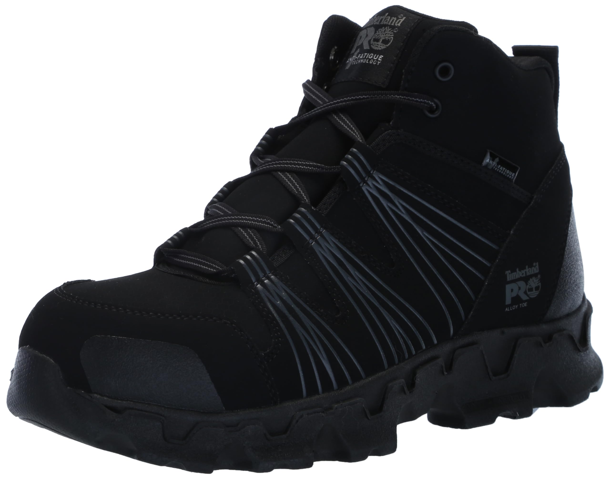 Men's Powertrain Mid Alloy Toe ESD Industrial Hiking Boot, Black Synthetic, 9 Wide-image-11