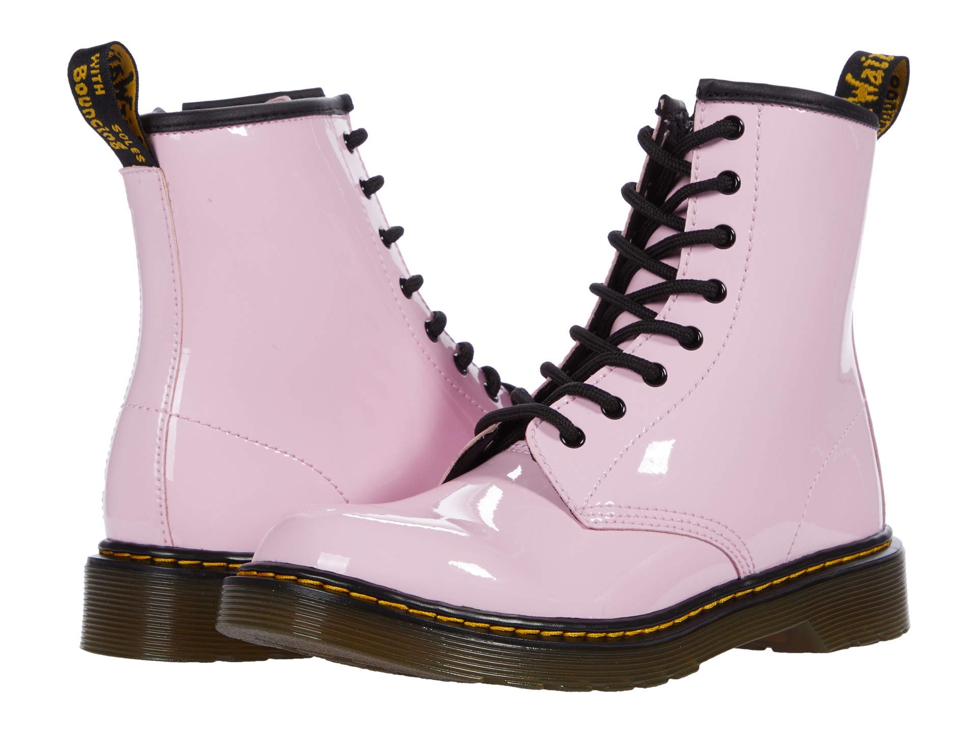 Dr. Martens Kid's Collection 1460 Lace Up Fashion Boot (Big Kid) - Boots for Kids - Leather Lining &amp; Upper Pale Pink 5 UK (US 6 Big Kid) M
