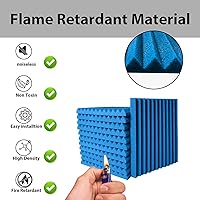 Vista 3 de Paquete de 56 Paneles de Espuma Acústica 1"x12"x12" Paneles de Pared Acústicos de Recuperación Rápida Paneles Reductores de Sonido de Alta