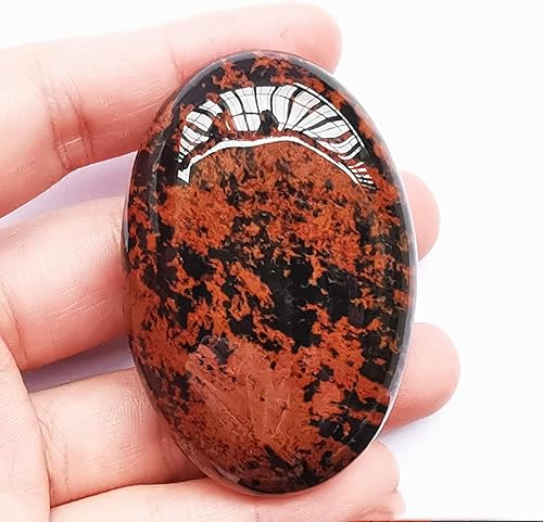 Vista 25 de Jaspe de sangre de dragón natural, bolsillo ovalado en la palma de la palma, cristal curativo para masaje, spa, piedra energética, cristales y Jaspe