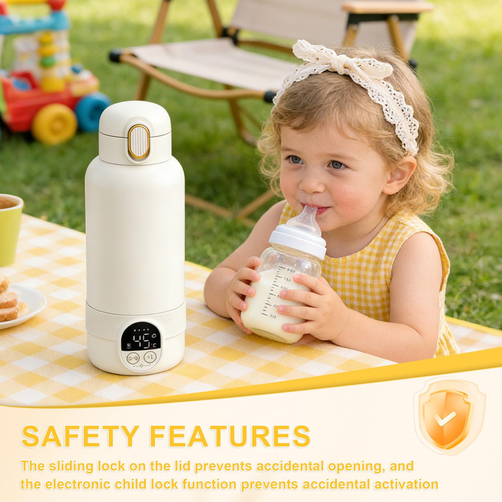 Tragbarer Babyflaschenwärmer Unterwegs500ml,Schnellheizender Flaschenwärmer | mit 14000mAh Akku, USB Aufladbar Milchwärmer für Reisen & Nachtfütterung, 37-55°C Präzise Temperaturregelung