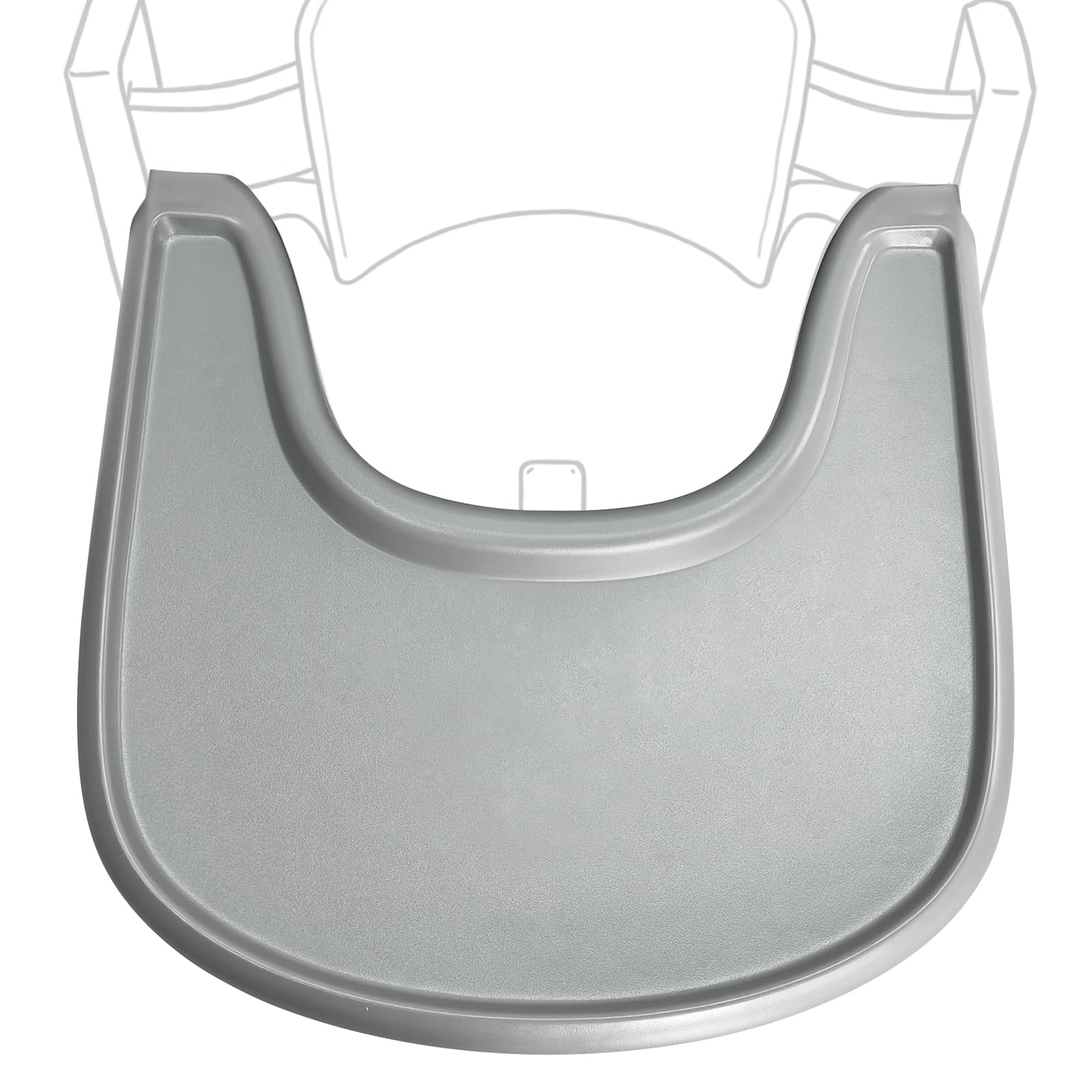 Hochstuhl Essplatte kompatibel mit Stokke Tripp Trapp Stühle, matt schwarz - Hochstuhl Tisch nicht geeignet für Saugtaschen, frei von Bisphenol A. (Mattgrau)