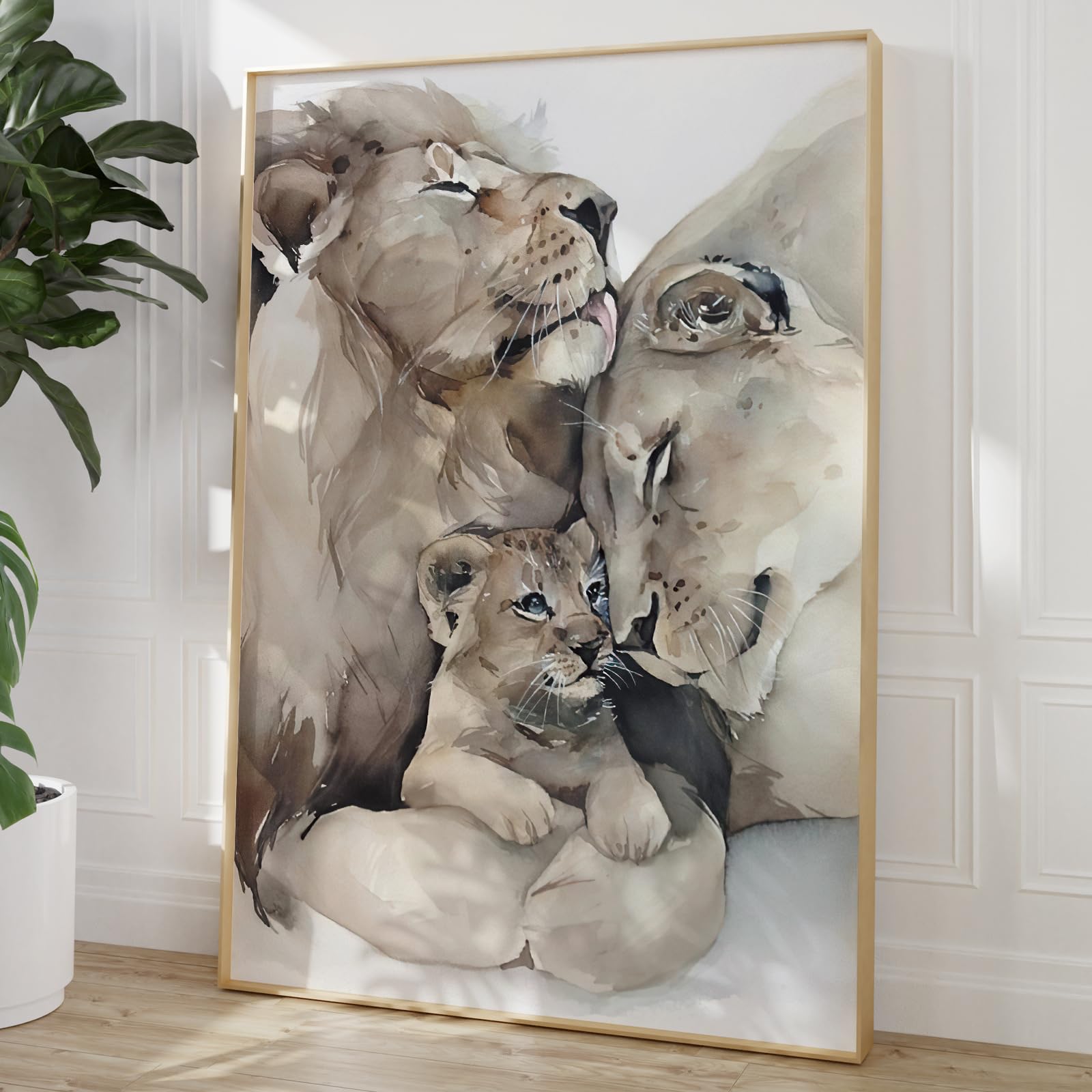 Amazon.com: Lion and Lioness Canvas Wall Art African Lion Poster