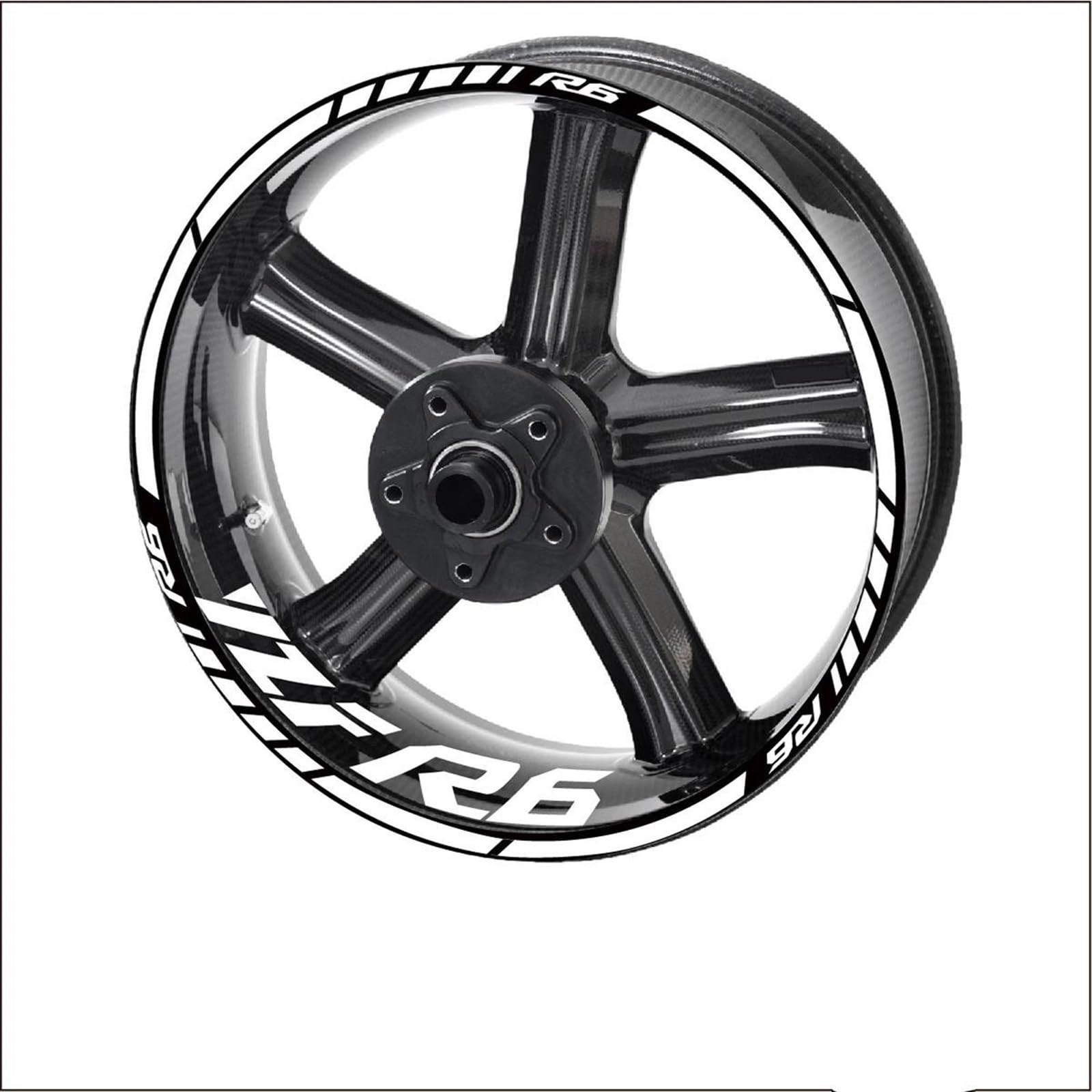 Motorcycle Accessories Reflective Rim Edge Stripes Wheel Stickers for Yamaha YZF R6 YZF-r6(Style 8)