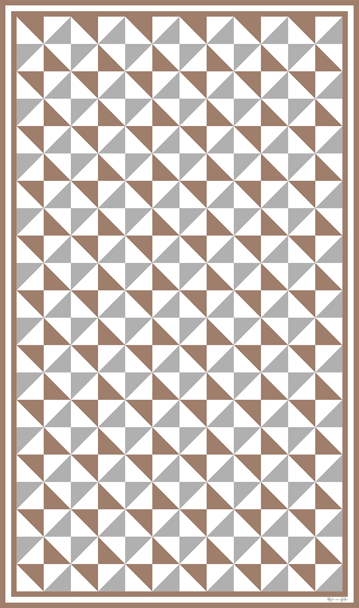 DobleUve Estudio Alfombra Vinílica Hidráulica 31 | Color Marrón | 47x80 cm | Alfombra Cocina Lavable Antideslizante | Alfombra Vinilica | Suelo Vinílico | Alfombra Vinilo Salón