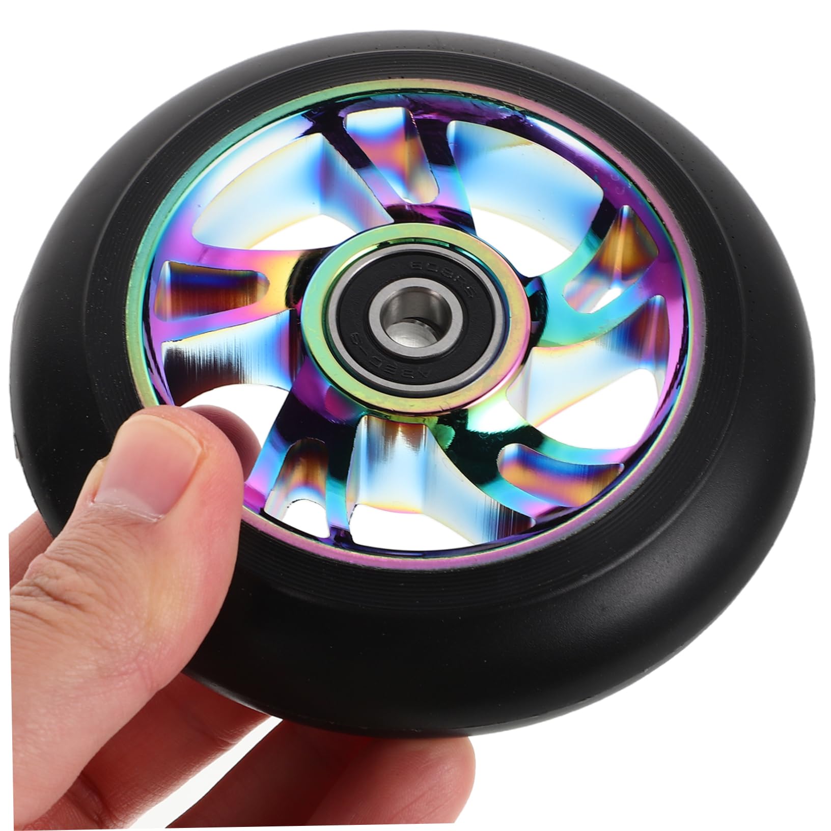 PRETYZOOM Ruote Posteriori di Ricambio per Monopattino Luci Led, Lega di Alluminio, 2 Pezzi, Installazione Facile per Uso Domestico e Outdoor