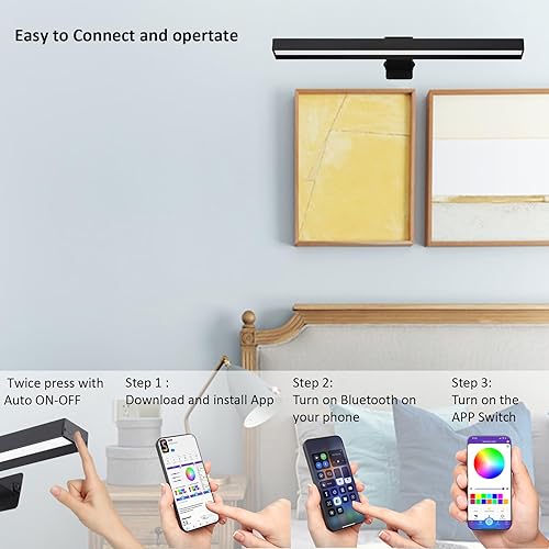 Miniatura 4 de Luz de imagen inalámbrica, 16 pulgadas, de metal, recargable, con aplicación, sincronización de música, multimodos dinámicos, tablero de dardos,