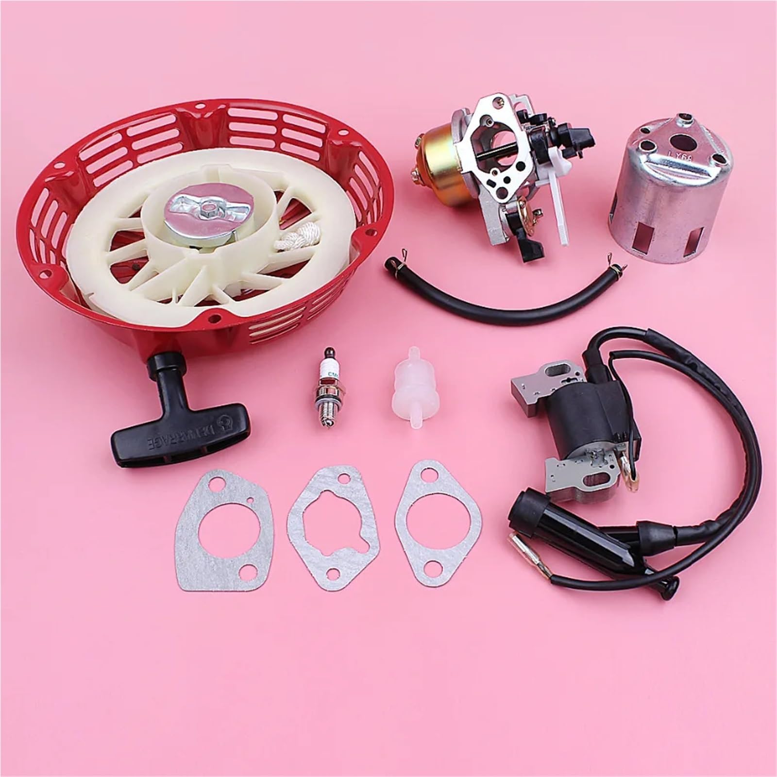 Bobina de Encendido del carburador, Arranque de Retroceso for cortacésped GX390 de 13 HP, Motor, Junta de biela, Kit de Taza