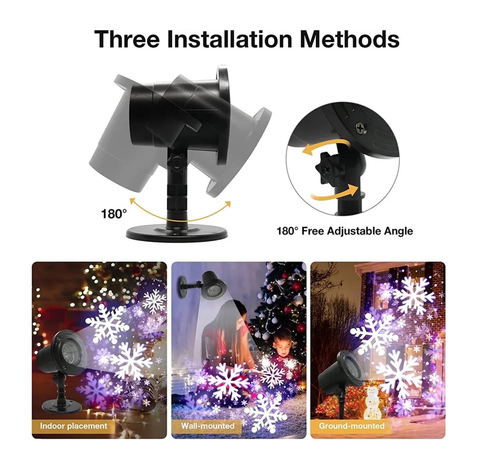 Projecteur Lumineux, projecteur holographique d'halloween, projecteur de Flocons de Noël extérieur, Lampes LED pour scène, Jardin, pelouse, aménagement paysager, lumières d'automne pour Hall