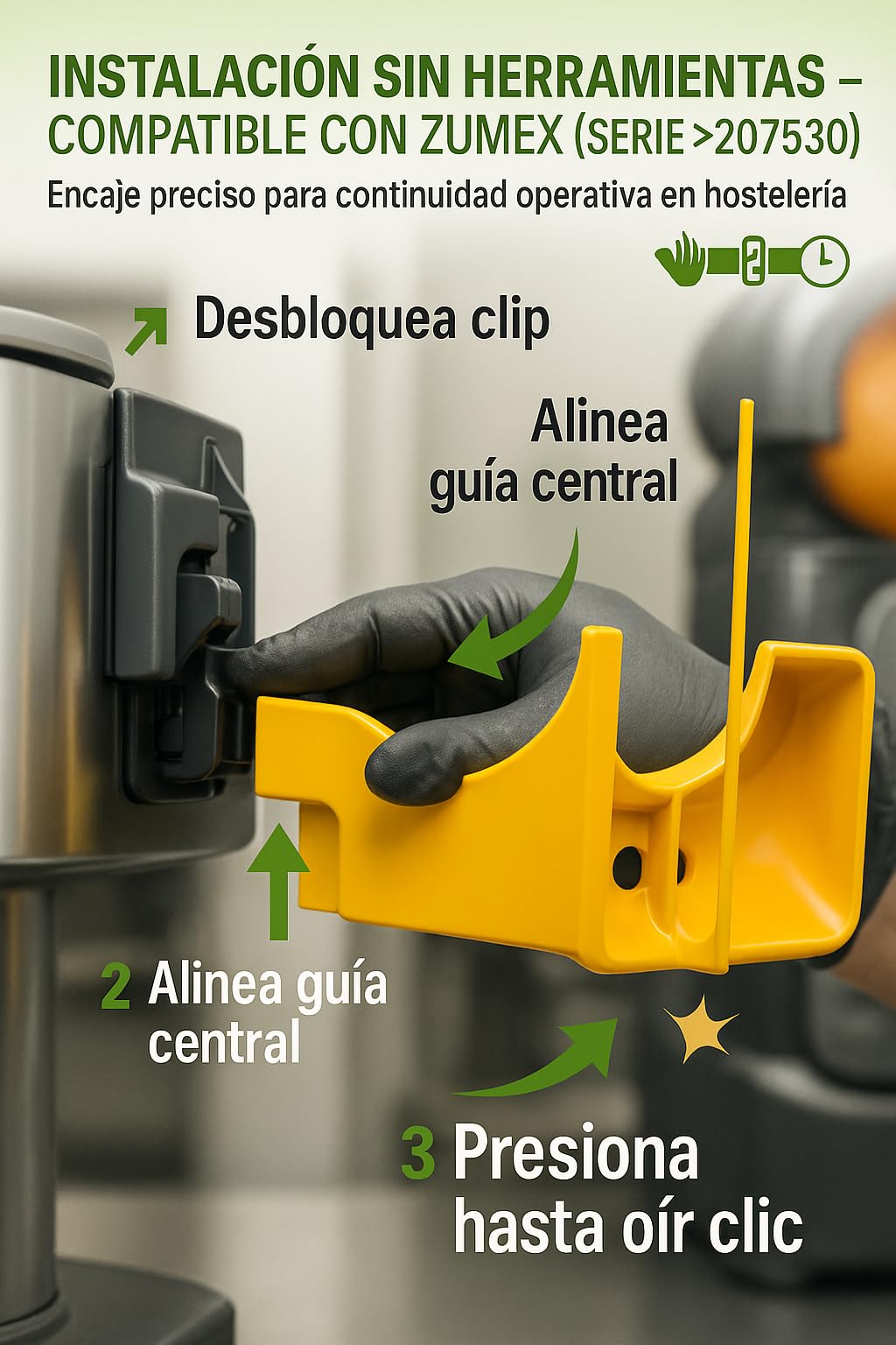 CubetasGastronorm ® Cuña Extractora Derecha Para Exprimidor S3300010:02 compatible con Zumex Accesorio Profesional Repuesto Original Alta Resistencia Fácil Limpieza Hostelería Repuesto Técnico Preciso