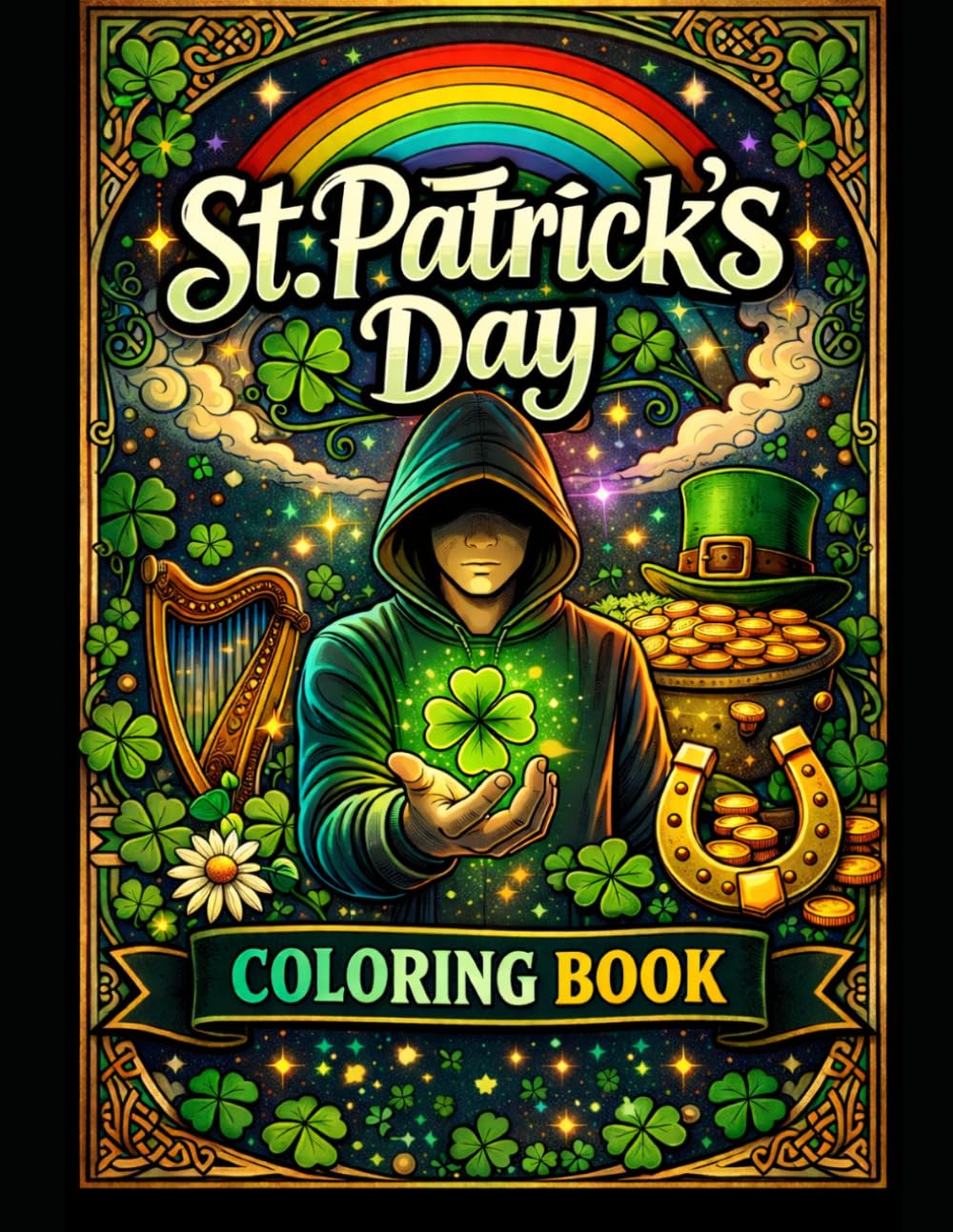St. Patrick’s Day Coloring Book: 50 Shamrocks, Celtic Designs, and Lucky Patterns for Relaxation and Creativity