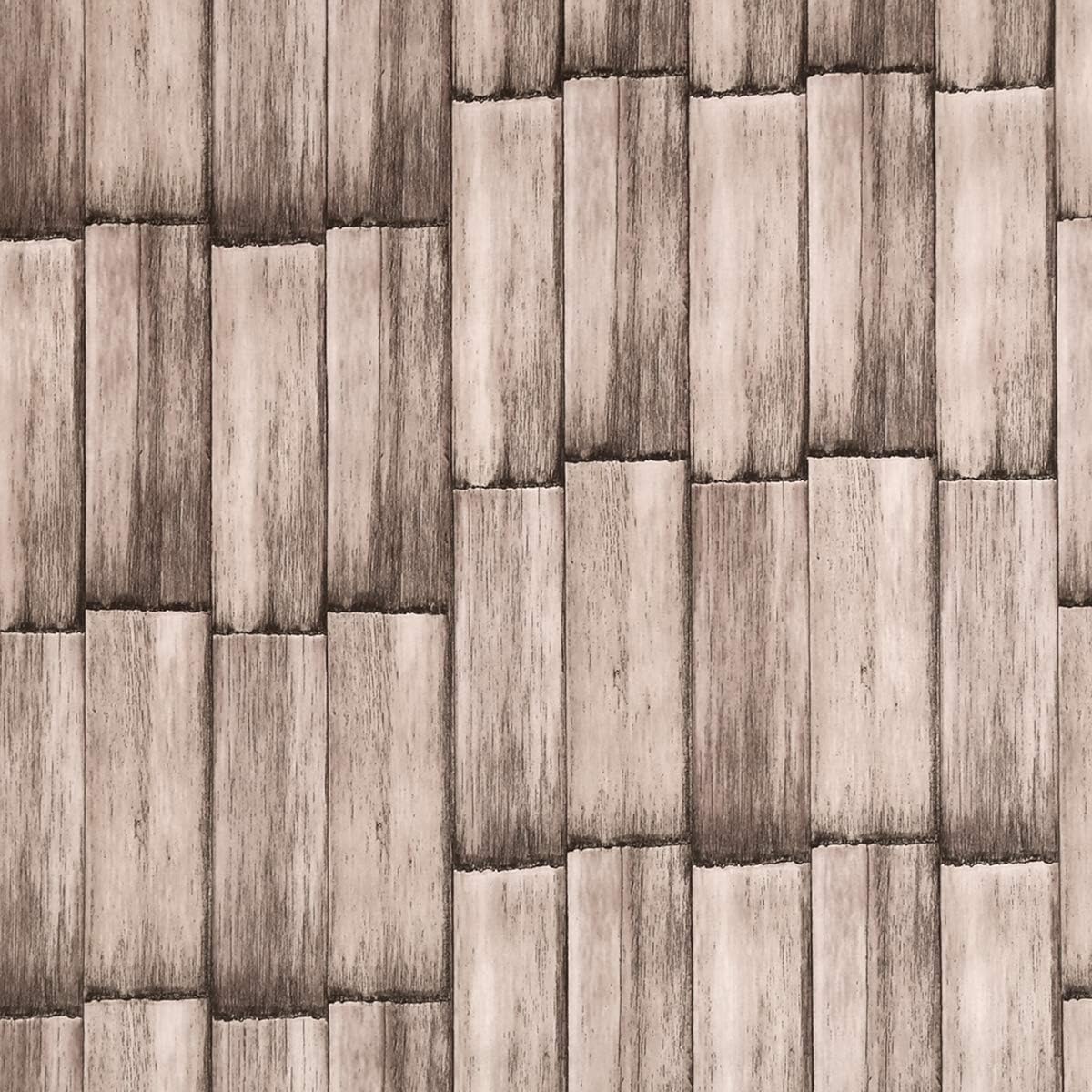 Dundee Deco AZ-W0442 Distressed Wood Grey Planks Peel and Stick Self Adhesive Removable Wallpaper, Roll 18 ft. X 18 in. (5.5m X 45cm), 26.6 sq. ft. (2.5 sq. m)
