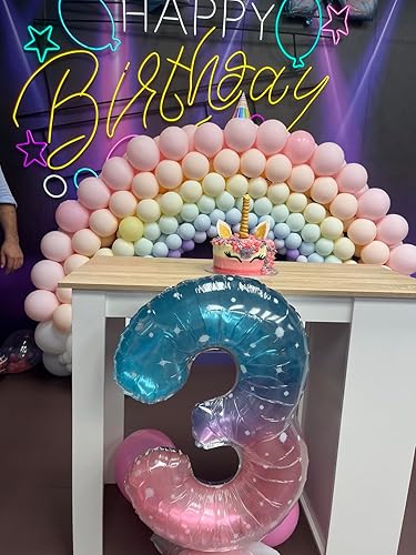 Vista 286 de Globo número 2 de 40 pulgadas, para decoración de cumpleaños y graduaciones, para niños y niñas (color verde claro)