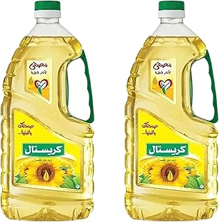 زيت الطهي من كريستال، زيت عباد الشمس نباتي سائل، سعة 1.6 لتر، عبوتان