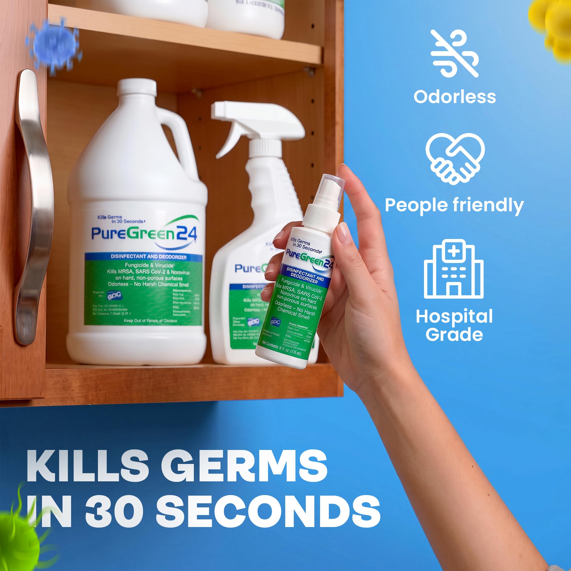 Amazon.com: PureGreen24 Disinfectant Sprays | Kills Norovirus RSV