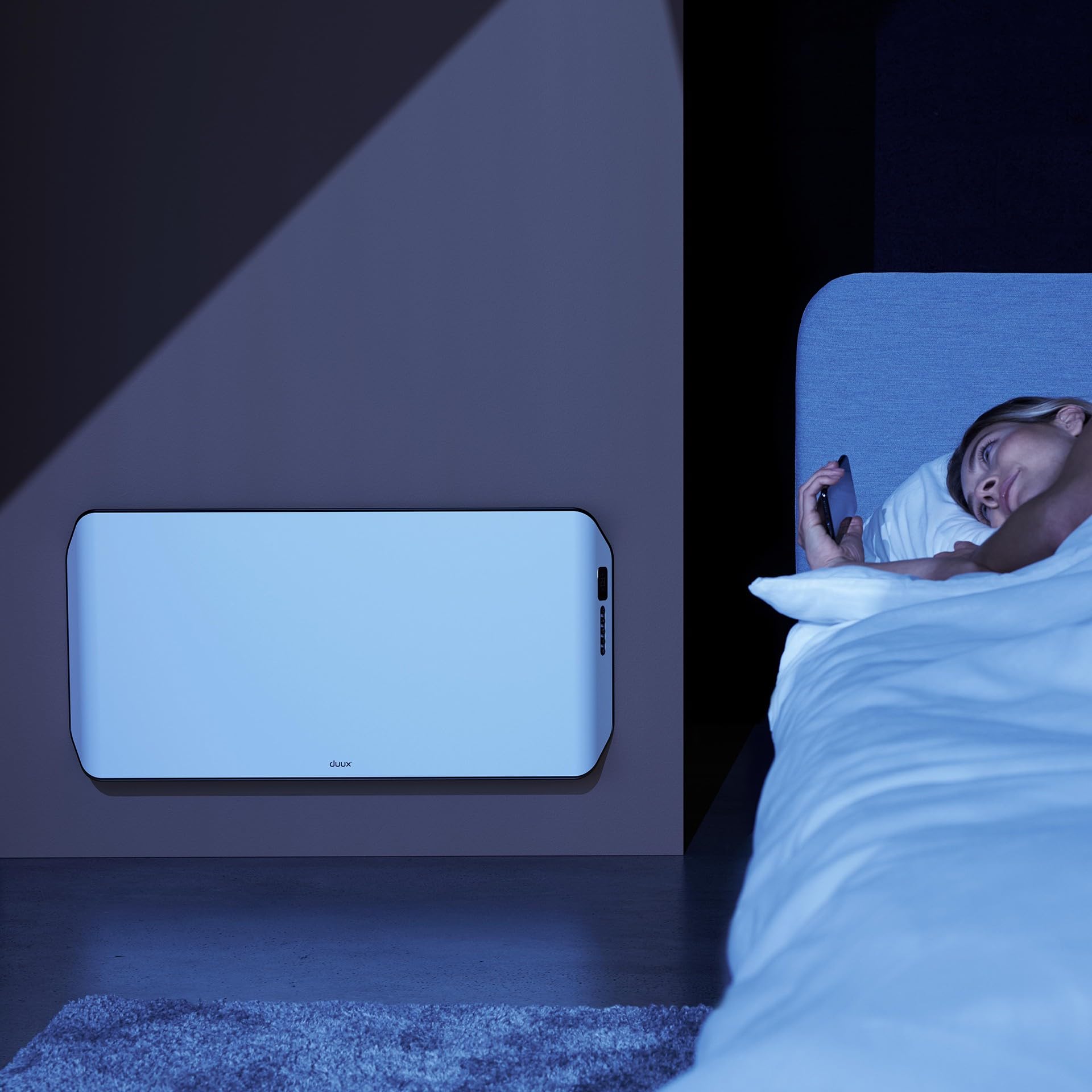 Duux Edge Smart - Riscaldamento elettrico a risparmio energetico, 1000 W, termoconvettore elettrico, termosifone da bagno, termoventilatore con termostato, riscaldatori elettrici per ambienti fino a