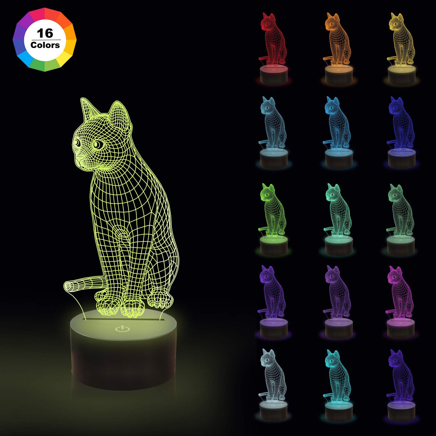 Lampada per gatti da 3,15 pollici, luce notturna per bambini, regalo