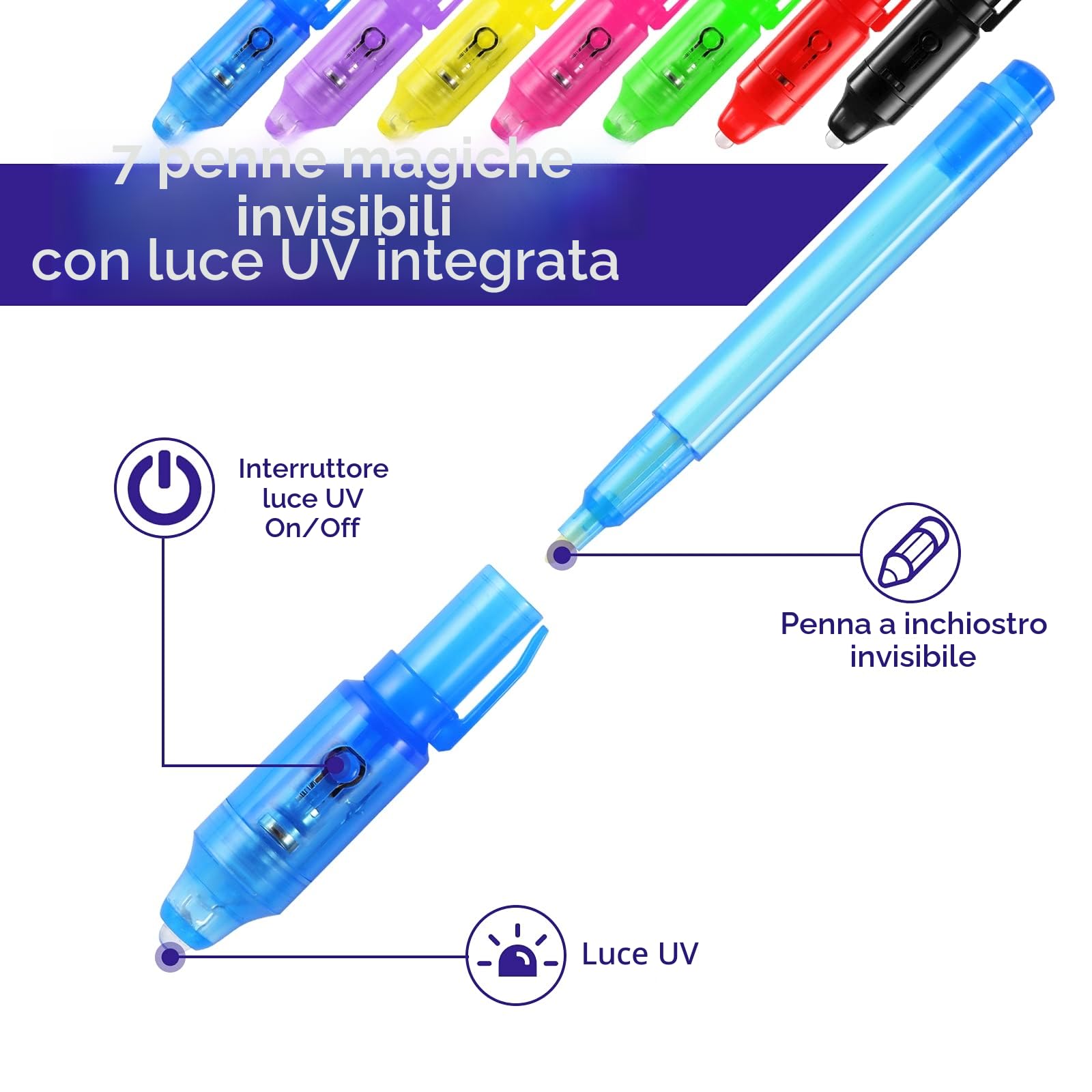 DazSpirit 36 PCS Penna Inchiostro Invisibile con Simpatiche Carte Animali e Sacchetti Regalo, Penna Invisibile con Luce Gadget Compleanno Bambini, Inchiostro Magiche per Scrivere Messaggi Segreti