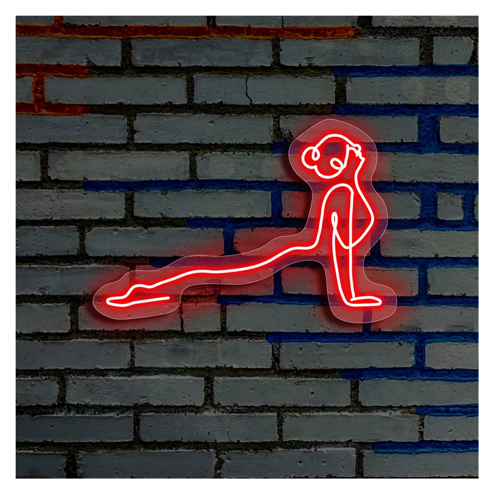 Yoga Letreros de Neón LED para Decoración de Pared Recámara,Acrílico Señal de Neón Regulable,Neón Personalizado con Control Remoto,para Decoración de Boda,Fiesta,Bar,Tienda(Red,19.7x13in)
