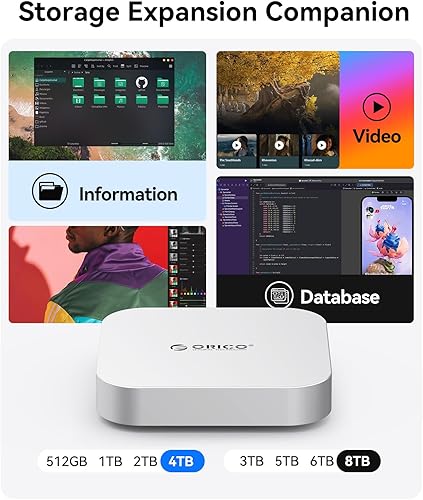 Miniatura 2 de ORICO MiniMate Pro 1TB SSD externa Compatibilidad con Mac mini M4, transmisión de alta velocidad de 40 Gbps, unidad de estado sólido portátil, M4Pro