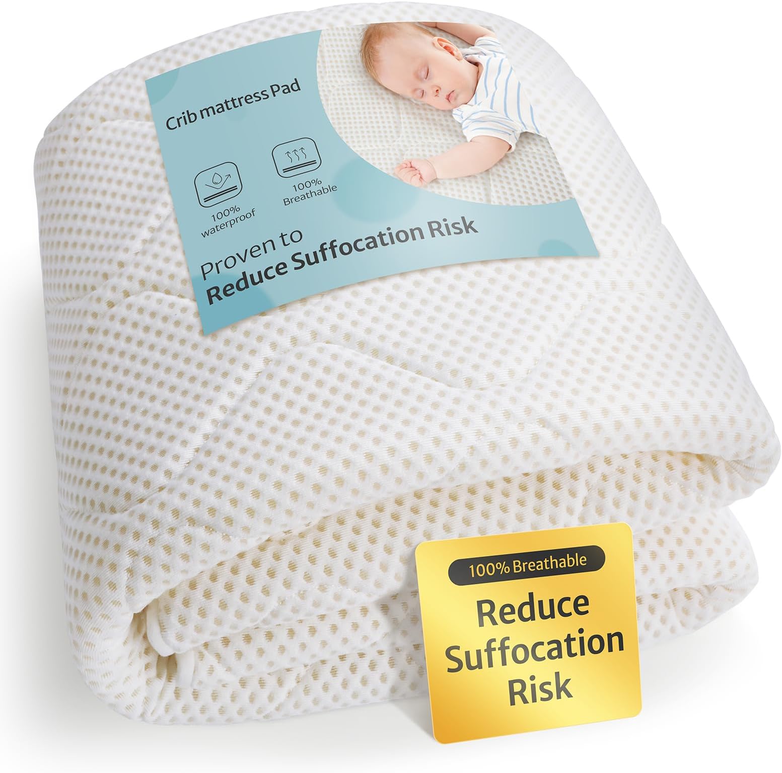 Blissful Diary Crib Mattress Protector Fitted White 1pack