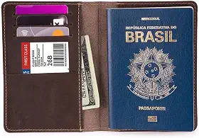 Porta Passaporte Documentos Cartões/cédulas Couro Legítimo
