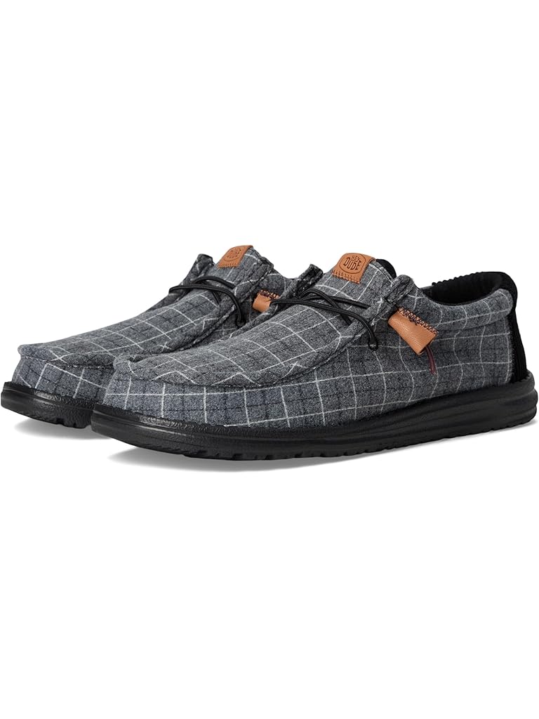 Black Hey Dude Wally Plaid Corduroy
