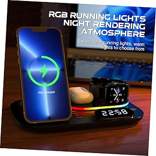 Hoement 4 1 Carregador Sem Fio Três Em Um Estação De Carregamento Sem Fio Carregador De Celular Sem Fio 4 Em 1 Carregador Sem Fio Carregador Sem Fio Estação De Carregamento PC Tipo Triplo