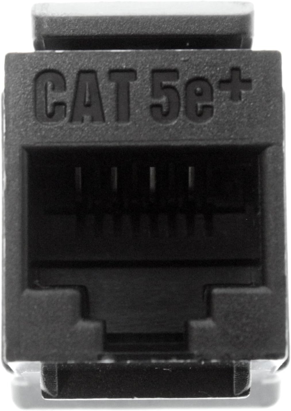 Legrand - OnQ RJ45 Keystone Connector, Keystone Jack for Cat 5e, Works with Multimedia Wallplates to Ensure Secure Wire Termination, Black, WP3450BK