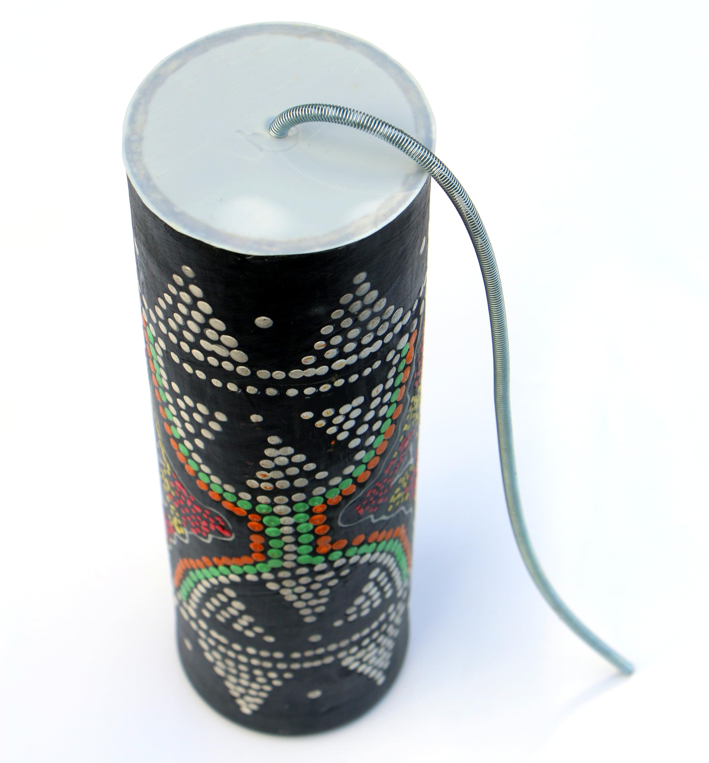 25 cm Donner-Trommel - Gewittermacher Donnermacher mit Dot-Paint Bemalung Regenmacher Musik 105