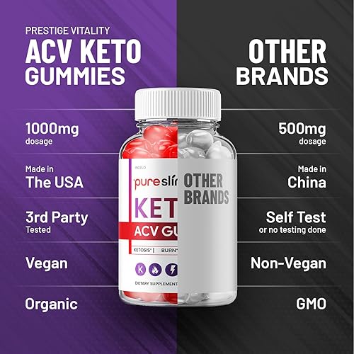 Miniatura 5 de Gomitas Pure Slim Keto ACV – Fórmula avanzada PureSlim Keto Plus ACV Gummies Vinagre de sidra de manzana Pure Slim ACV Gummies Suplemento dietético
