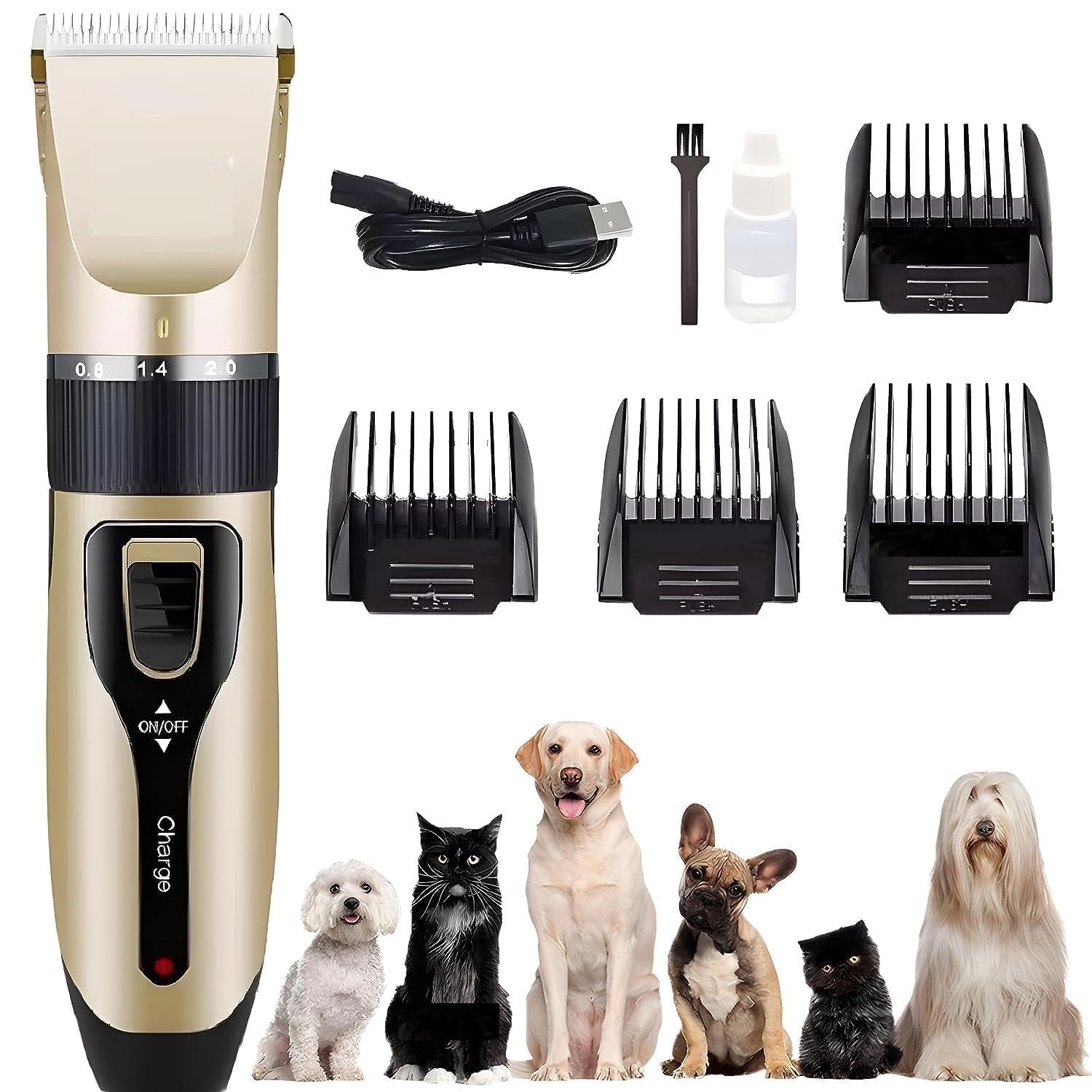 CHAMPEX Pet Hair Trimmer Dogs & Cats Grooming Machine Wireless Dog Grooming Clippers Kit Professional for Thick Hair with 4 Comb Low Noise Low Vibration Cordless Trimmer Silent (B0D9B83NJ9) Amazon Price History, Amazon Price Tracker