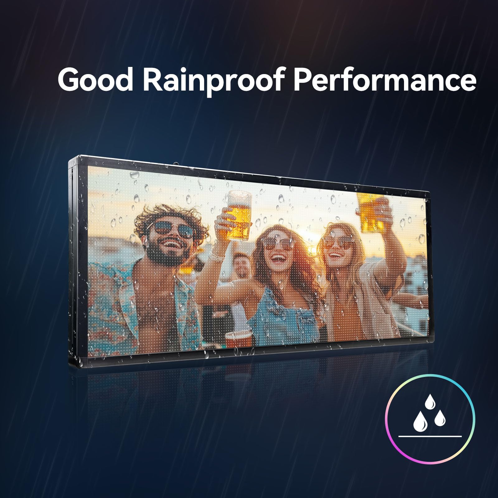 XSGD P3 Programmable Led Sign Outdoor LED Sign For Business, IP65 Waterproof Scrolling Digital Signage Displays, RGB Full Color LED Screen, Custom Images And Video For Business Adversting 40''x17