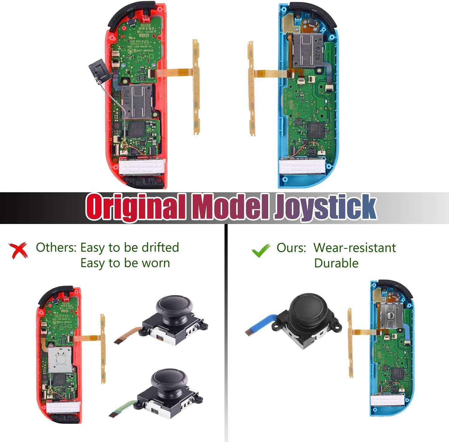 2 Pack Joy Con Joystick Replacement 3D Analog Joysticks for Nintendo Switch and Switch lite Joycon Controller and Thumb Stick Repair Kits, Screwdriver Fix Tools Kit : Video Games