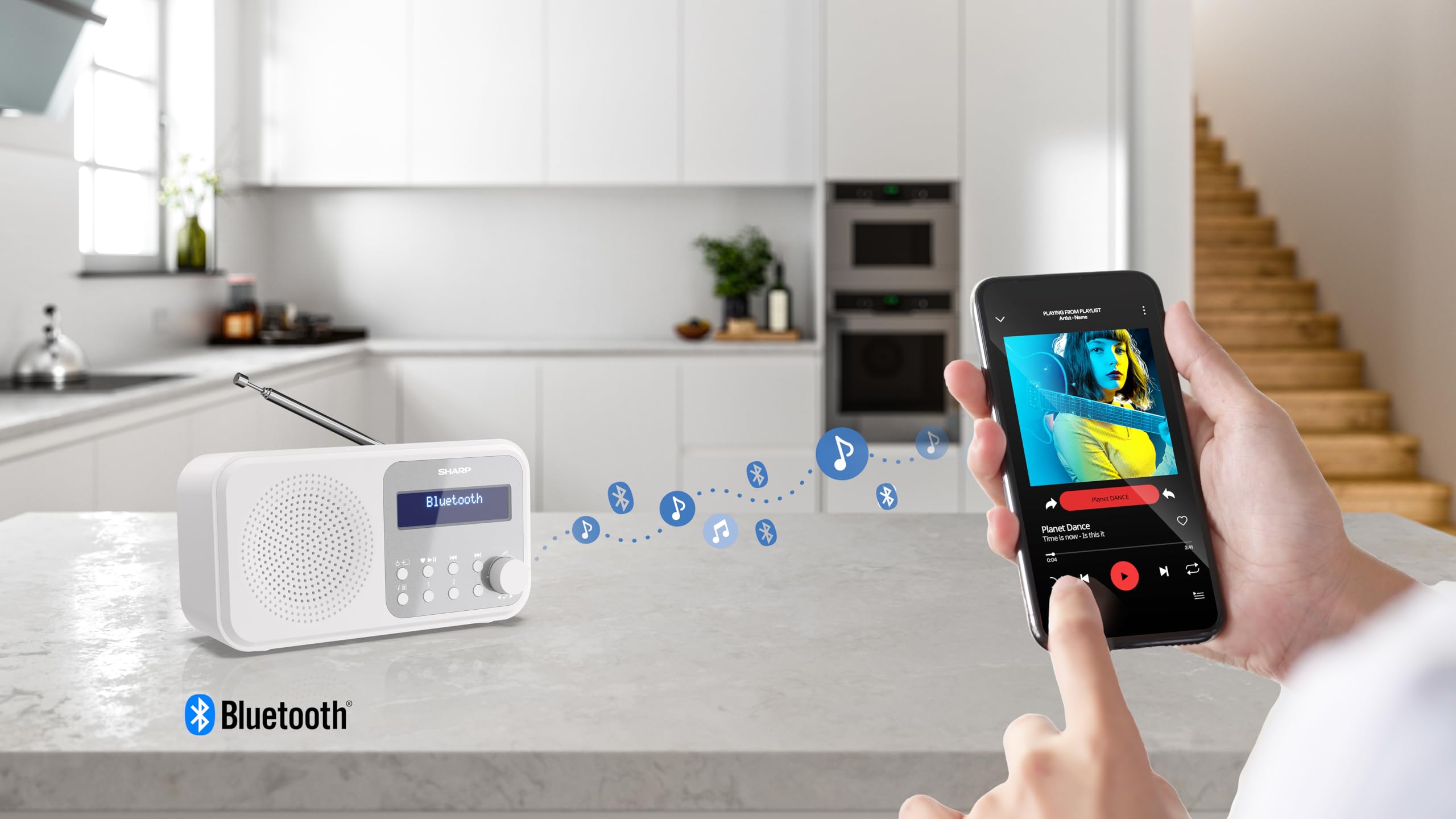 SHARP DR-P420(WH) Tragbares DAB+ Radio mit Bluetooth 5.0, DAB+/FM, USB- oder Batteriebetrieb, Dual-Wecker, 40 Senderspeicher, Kopfhöreranschluss – Tokyo Digitalradio Snowy White | Bluetooth 5.0, DAB+/FM, USB- oder Batteriebetrieb, Dual-Wecker, 40 Sendersp