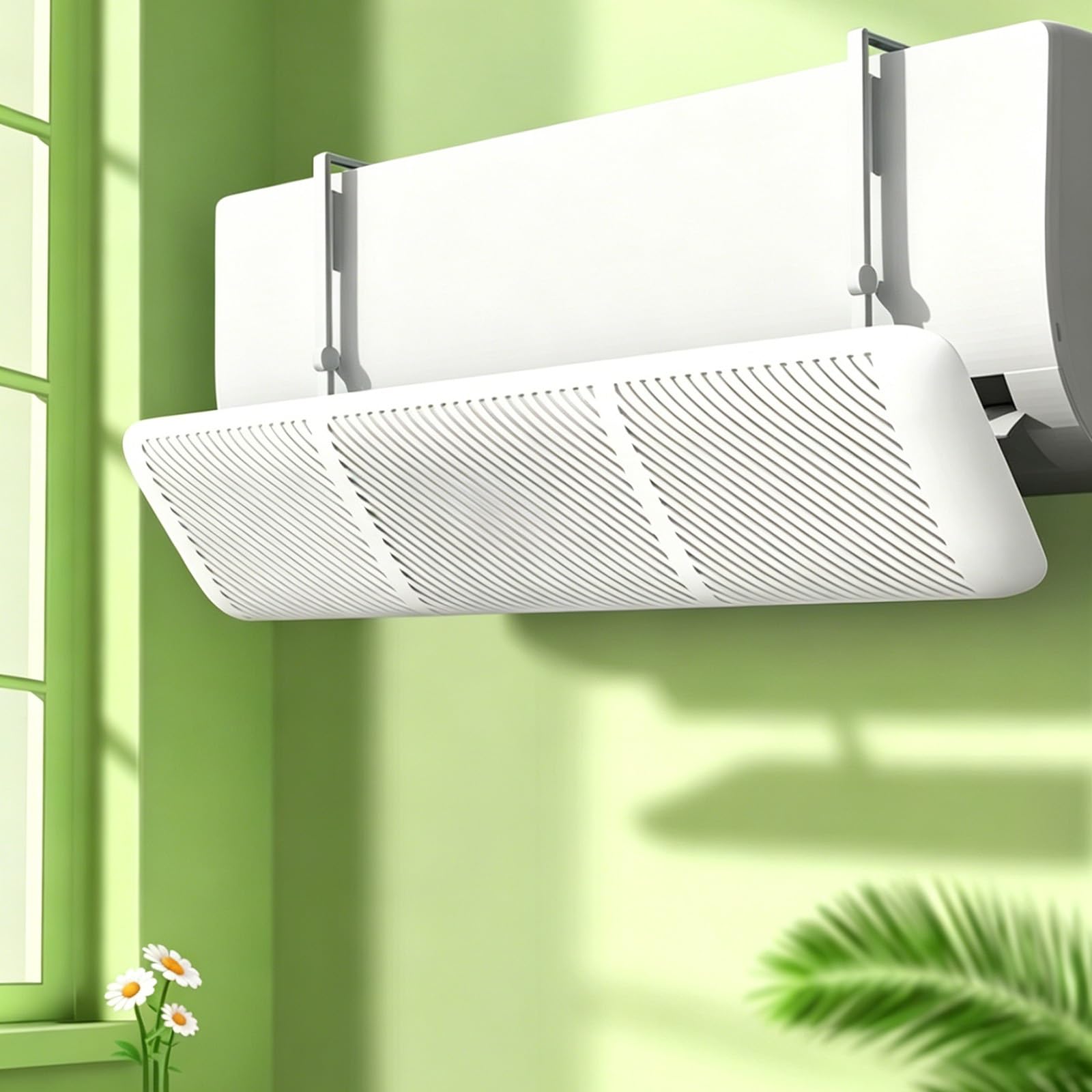 Deflettore Condizionatore Universale, Deflettore Aria Condizionata di Split e Climatizzatori a Parete, Design con Griglia Diagonale, Angolo Regolabile