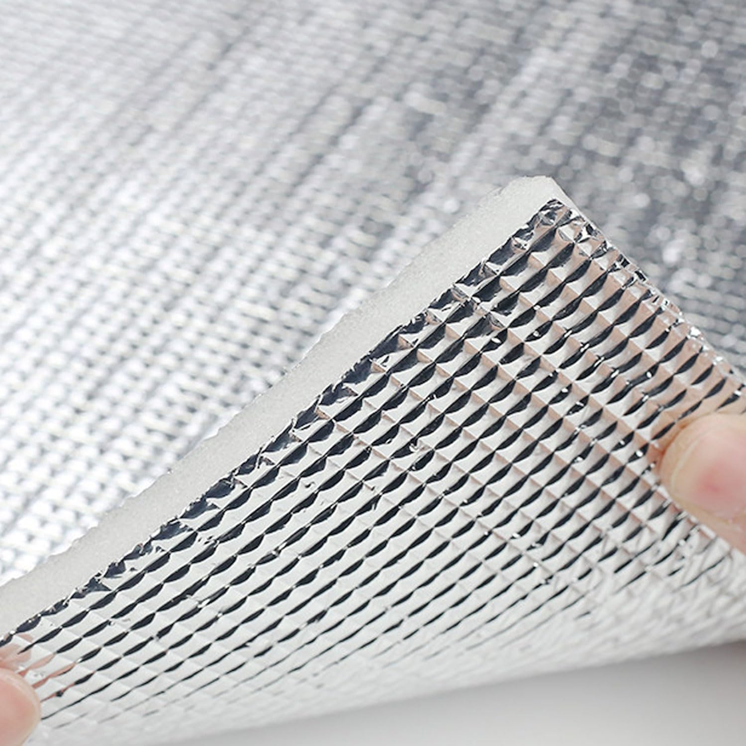 Doppia pellicola isolante for finestre in foglio di alluminio | 1x (1-20) m for il camper: pellicola riflettente for la privacy(1x18m/3.3x59ft)