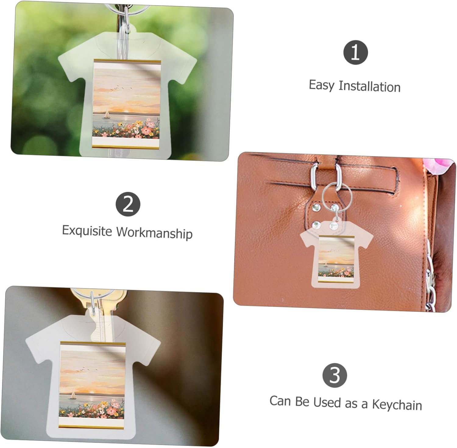 100pcs Acrylic Blank Photo Frame Keychains Clothing Shaped Key Keychains for Projects Portable and Lightweight Key Holders for Boys and Girls Crafts and Personalization