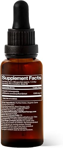 Miniatura 2 de Plant Therapy Suplemento de hierbas de raíz de ashwagandha orgánica, tintura de 1.0 fl oz (1 onza), apoya la relajación, rejuvenecedor y apoyo