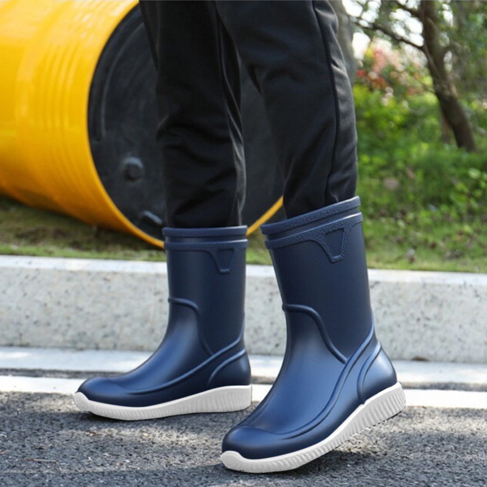 Botas de goma para hombre, impermeables, botas de lluvia Wellington, botas de goma para exteriores, antideslizantes, botas de jardín, botas de goma cortas, botas de goma, botines de lluvia