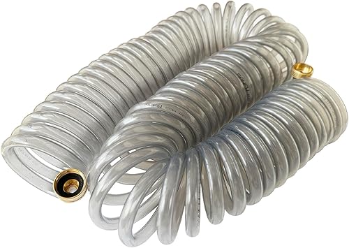 SANFU Manguera de agua de jardín EVA Recoil de 38 pulgadas de diámetro interior x 50 pies de alta calidad con accesorios de latón de 34 pulgadas