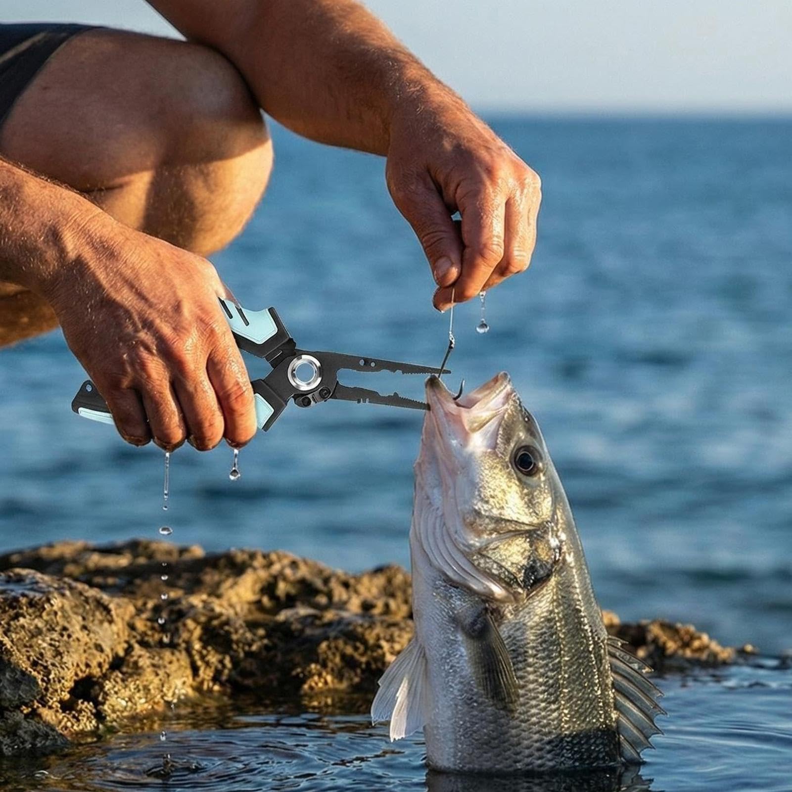 Générique Pince de Pêche Eau de Mer Coupe-Fil Léger et Maniable