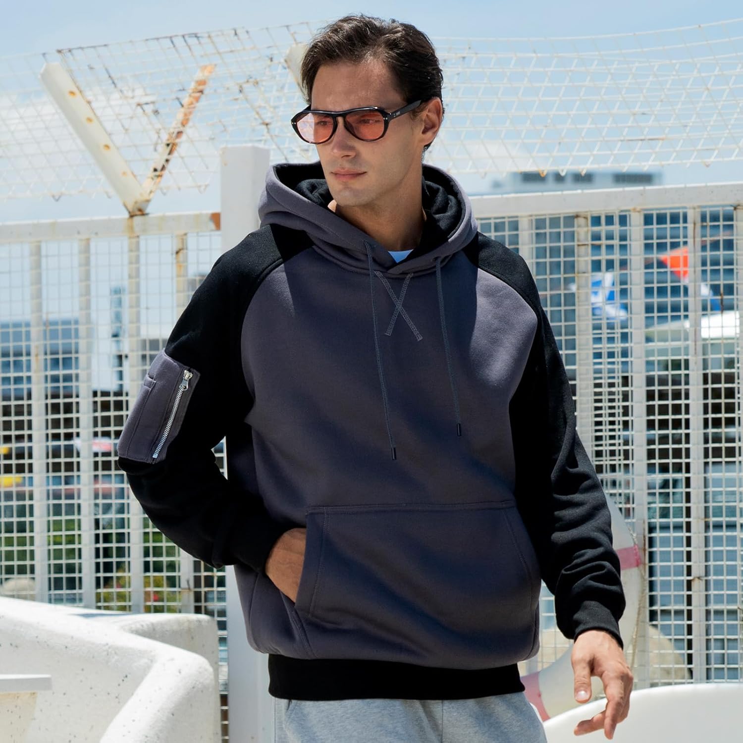 AOTORR Hoodies for Men Pullover Fleece Sweatshirts Contrast Color Casual Sweater with Kangaroo Pockets - Image 2