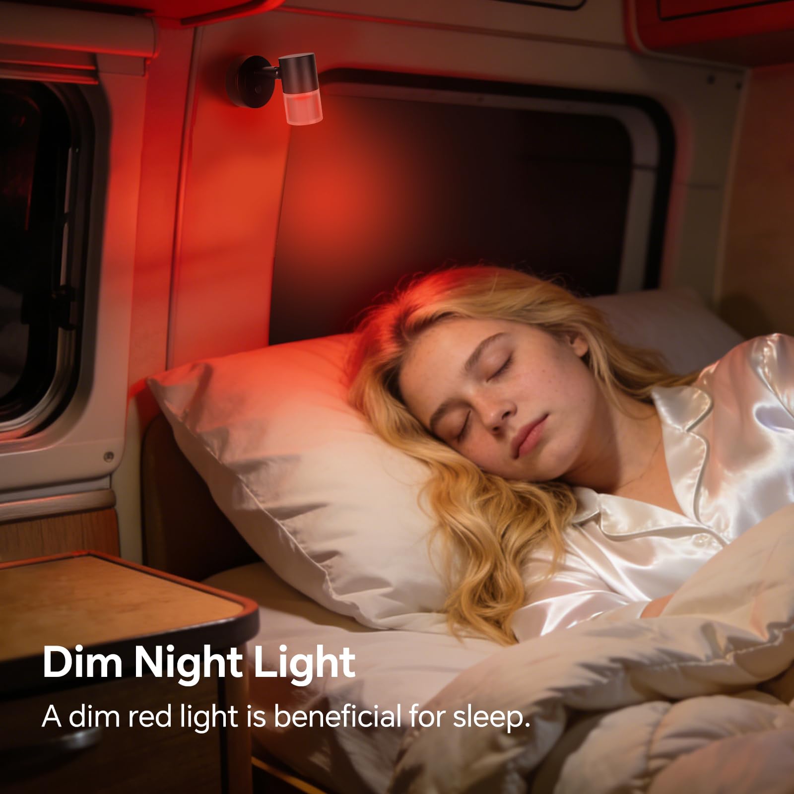 acegoo 12V Leselampe Wohnmobil LED Dimmbar Bett Lampe mit USB-Schnellladegerät, Acryl Spot 24VDC für Boot Wohnwagen Camper Van Yacht Innenbeleuchtung, Fest verdrahtet 3200K/rote Nachtlicht Schwarz