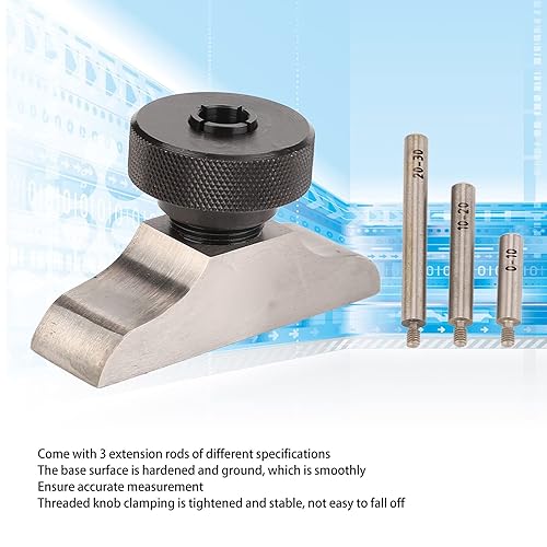 Miniatura 6 de Kadimendium Base indicadora de esfera de profundidad, perilla roscada de acero inoxidable, soporte de calibre de profundidad endurecido, sujeción