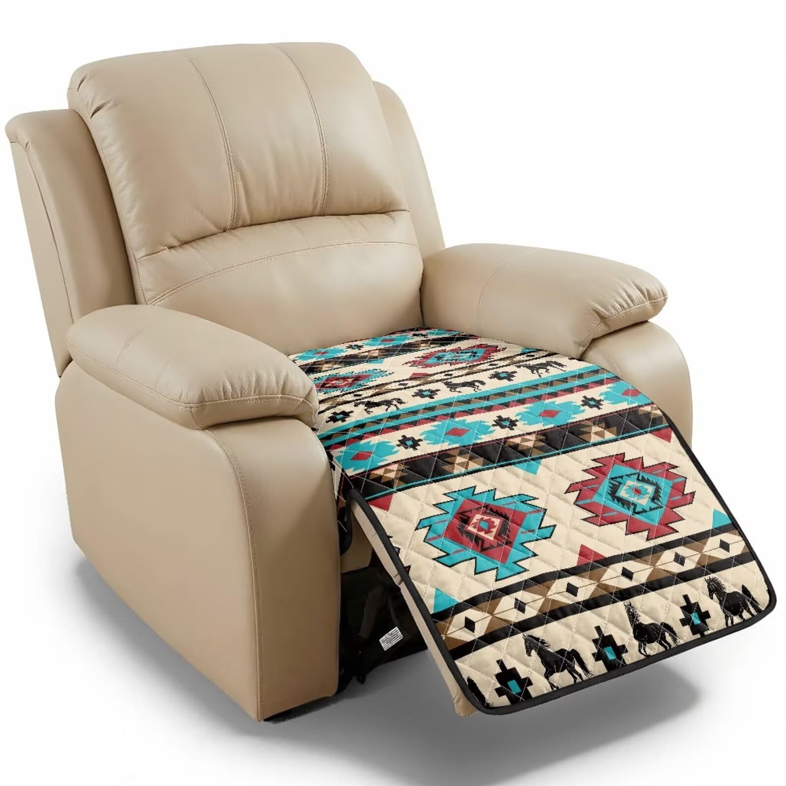 Evita manchas de mascotas con la funda para sofa reclinable navajo protectora lavable
