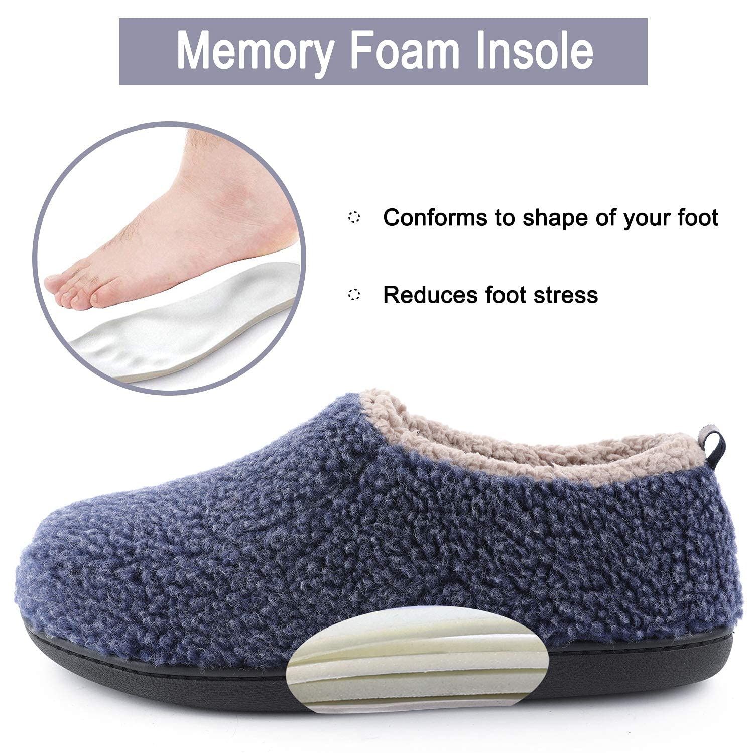 RockDove Pantofole Nomad da uomo con memory foam