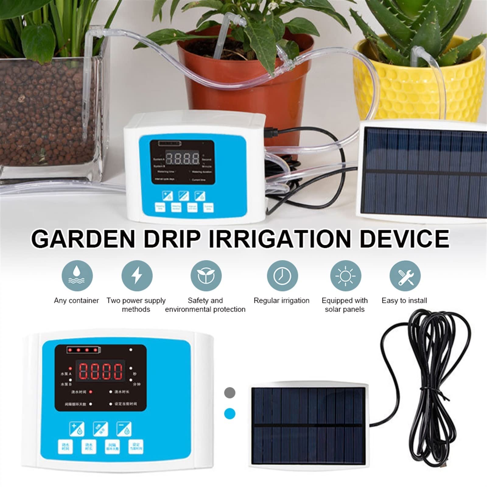 Kit di irrigazione a goccia automatica Dispositivo di irrigazione a goccia di giardino Doppio Timer Controller Pompa Timer Dispositivo di irrigazione automatica for impianti for impianti for impianti