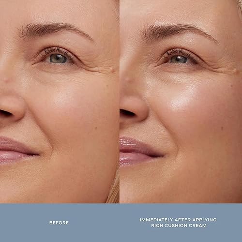Miniatura 4 de Summer Fridays Crema facial Rich Cushion - Crema reparadora de barrera ultra voluminosa + imprimación de maquillaje, infunde la piel con una rica