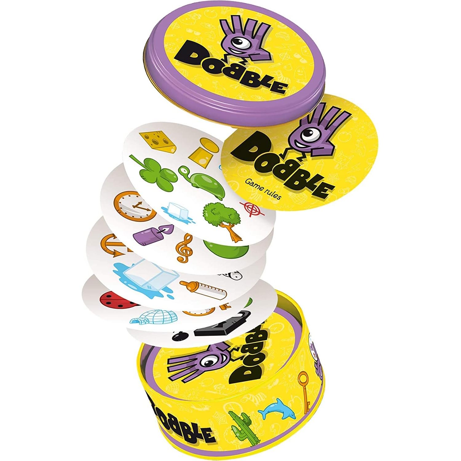 SEGOY Dobble | Fun Family Card Game | Fast-Paced Observation Game | 15 Min Playtime | 2-8 Players | Ages 6 and up | Tin Box & 55 Cards